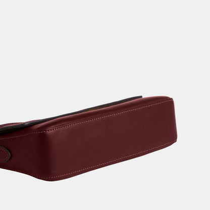 CCV63-Etta Small Flap Shoulder Bag-Im/Maroon