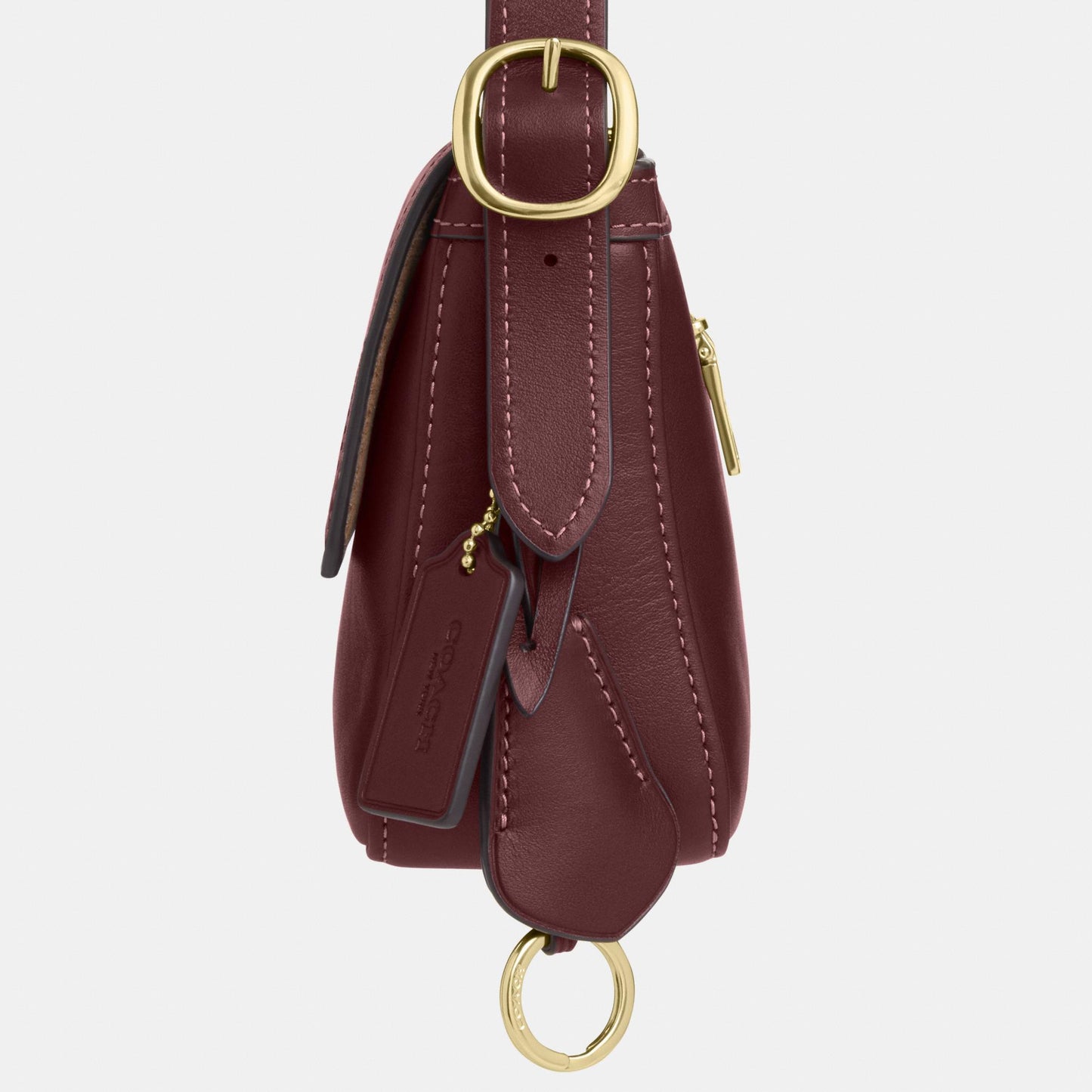 CCV63-Etta Small Flap Shoulder Bag-Im/Maroon