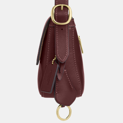 CCV63-Etta Small Flap Shoulder Bag-Im/Maroon