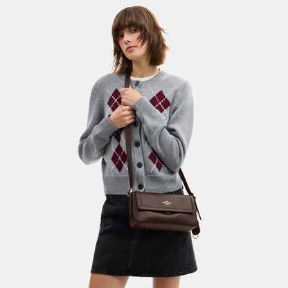 CCV63-Etta Small Flap Shoulder Bag-Im/Espresso