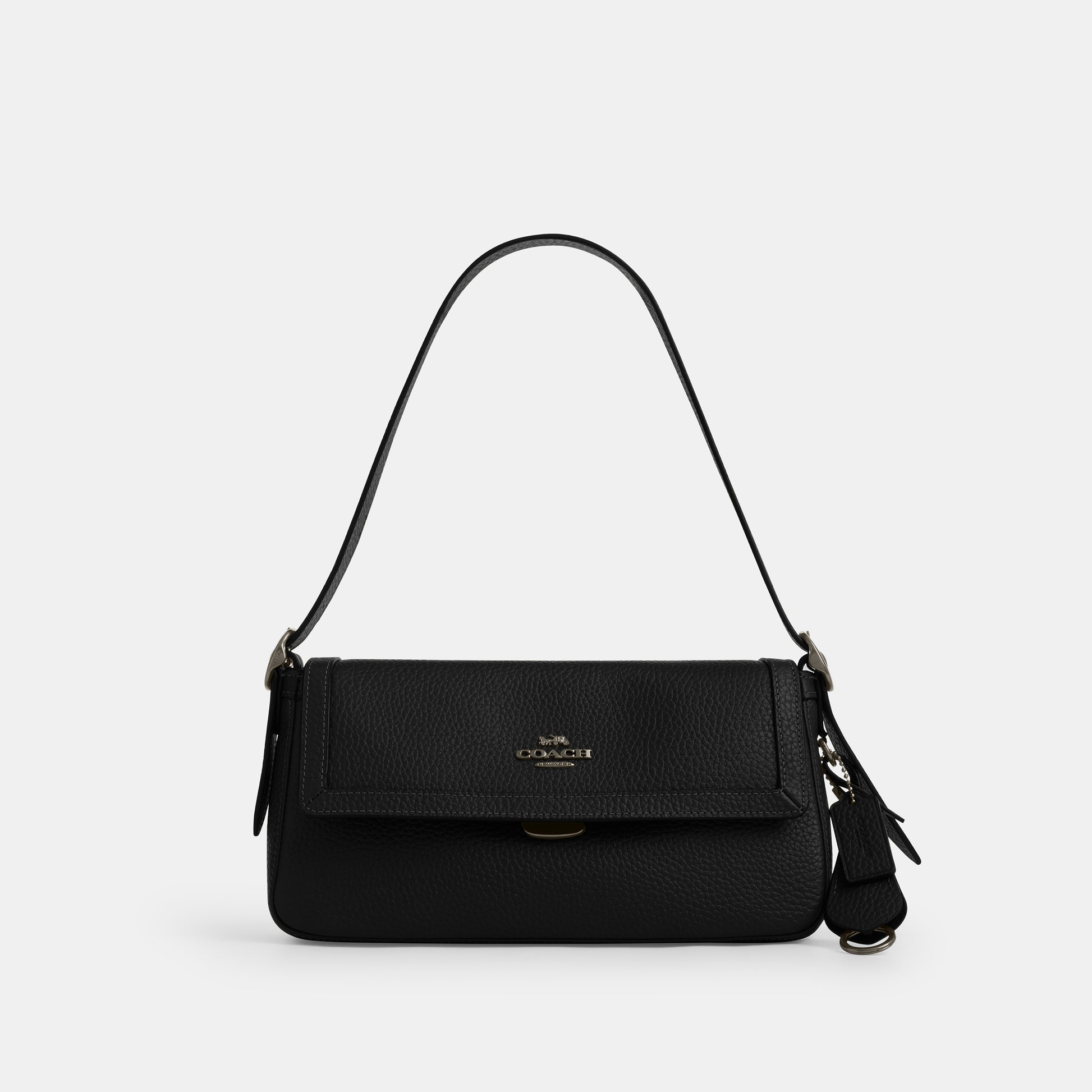 CCV64-Etta Small Flap Shoulder Bag-Qb/Black