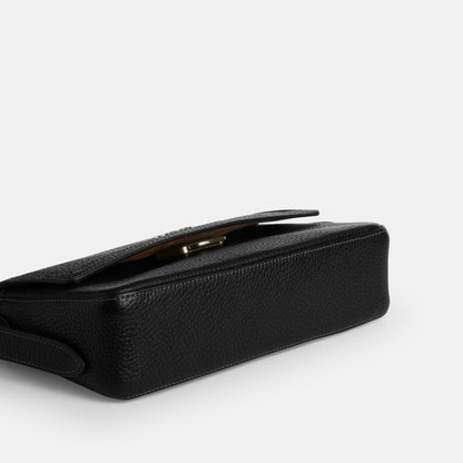 CCV64-Etta Small Flap Shoulder Bag-Qb/Black