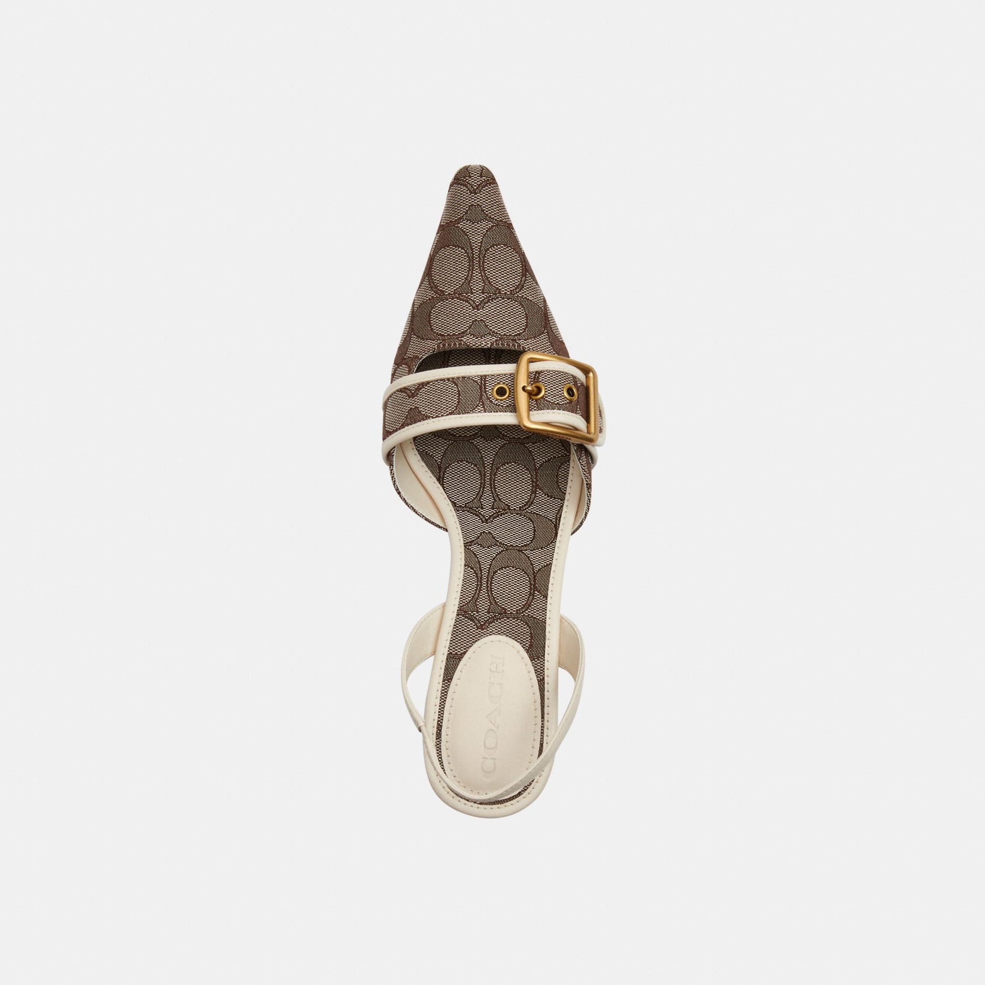 CCV93-Margot Slingback in Signature Jacquard-Oak/Chalk