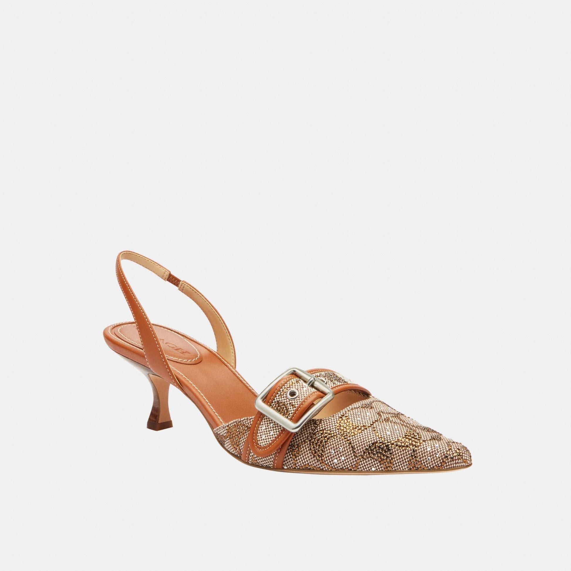 CCV94-Margot Slingback in Crystal Signature Jacquard-Burnished Amber