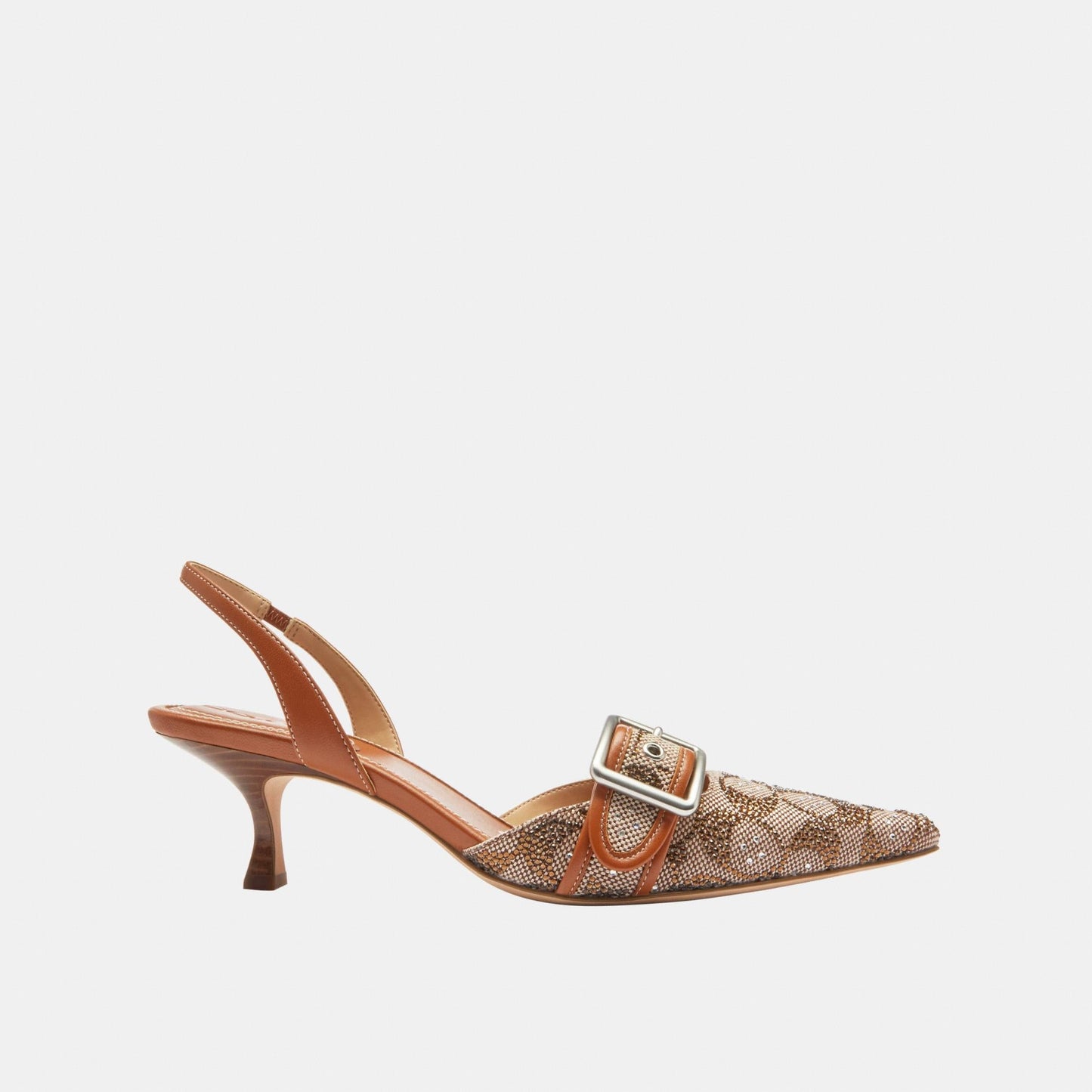 CCV94-Margot Slingback in Crystal Signature Jacquard-Burnished Amber