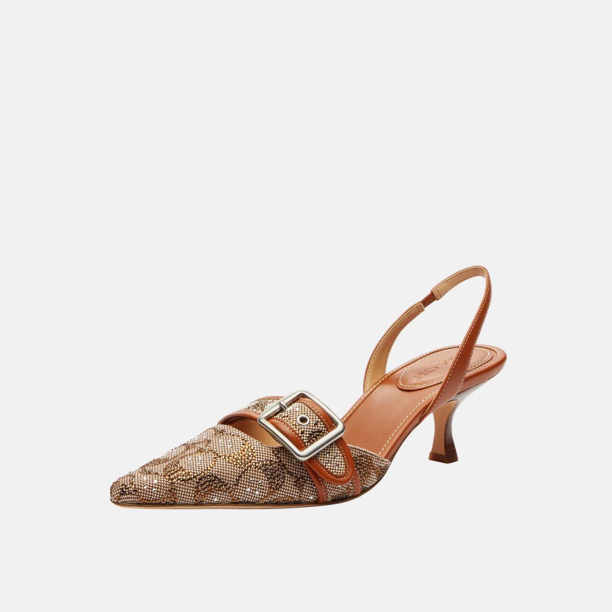 CCV94-Margot Slingback in Crystal Signature Jacquard-Burnished Amber