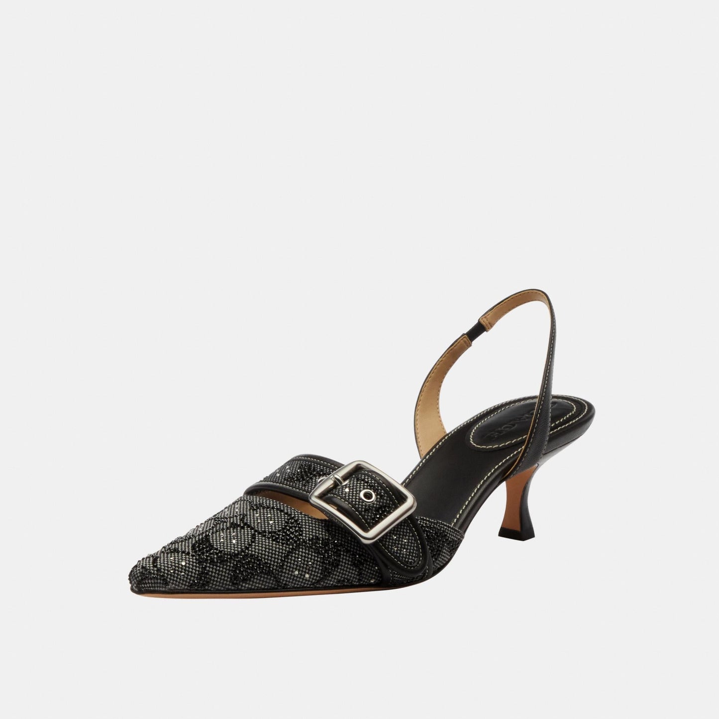 CCV94-Margot Slingback in Crystal Signature Jacquard-Black