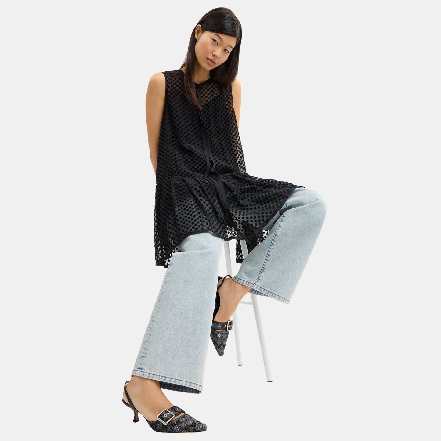 CCV94-Margot Slingback in Crystal Signature Jacquard-Black