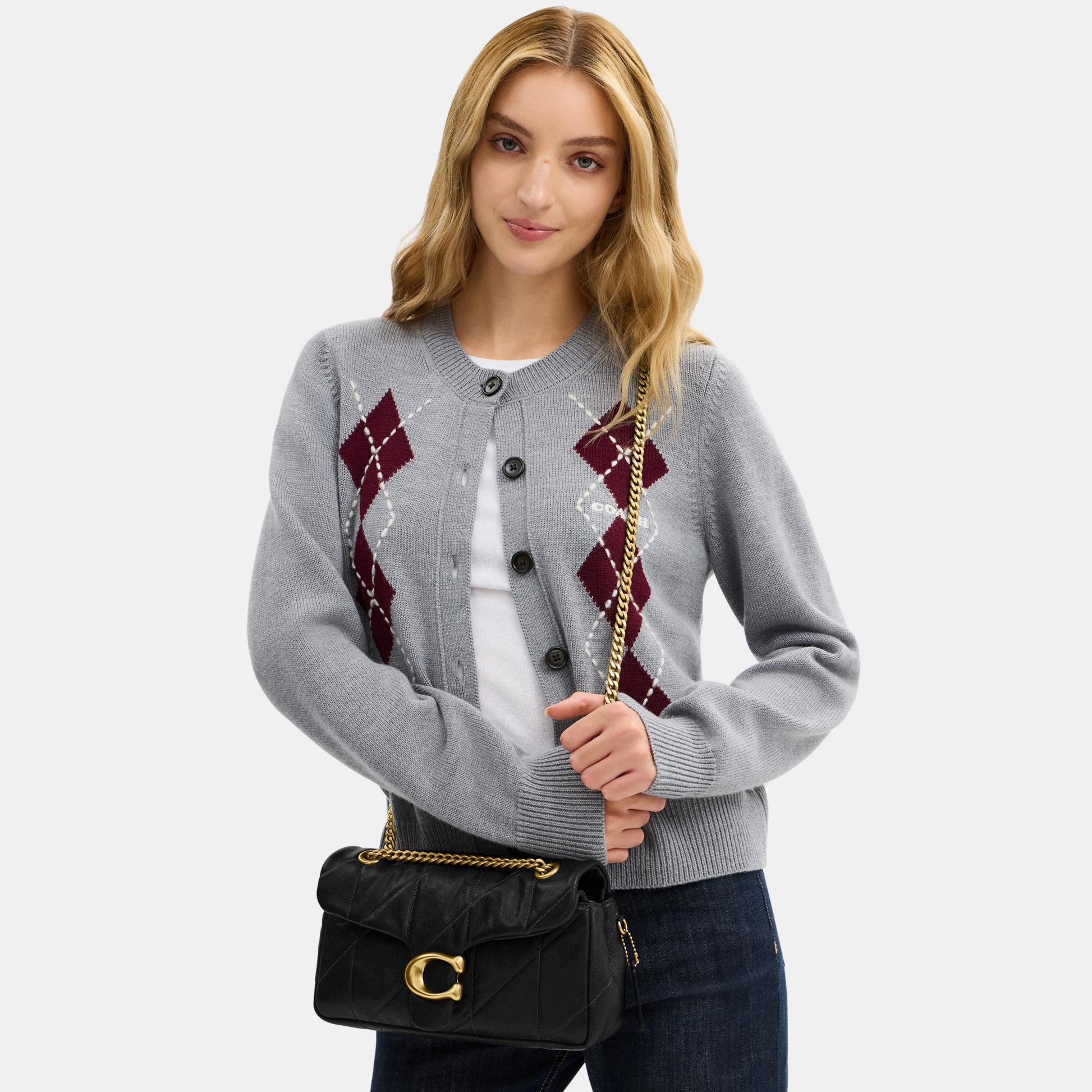 CCW83-Soft Quilted Tabby Shoulder Bag 26-B4/Pecan