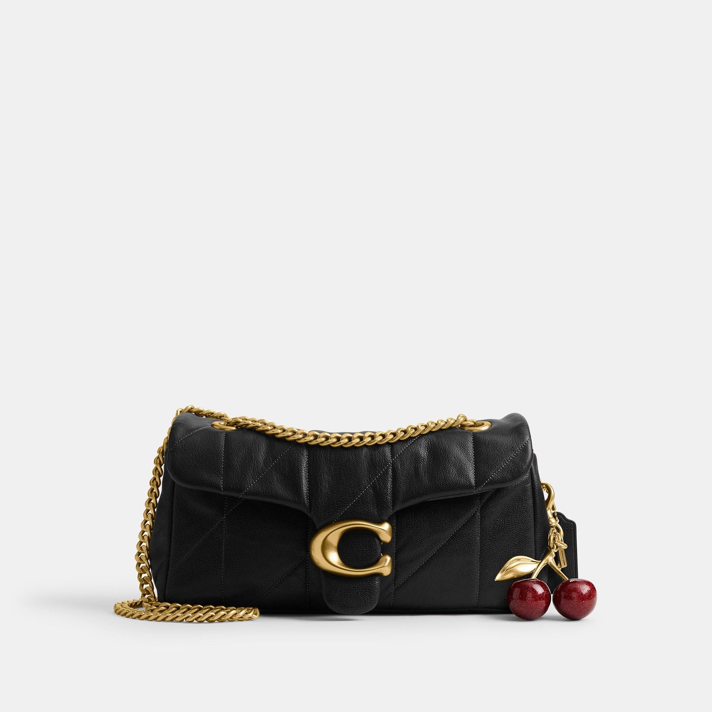 CCW83-Soft Quilted Tabby Shoulder Bag 26-B4/Black