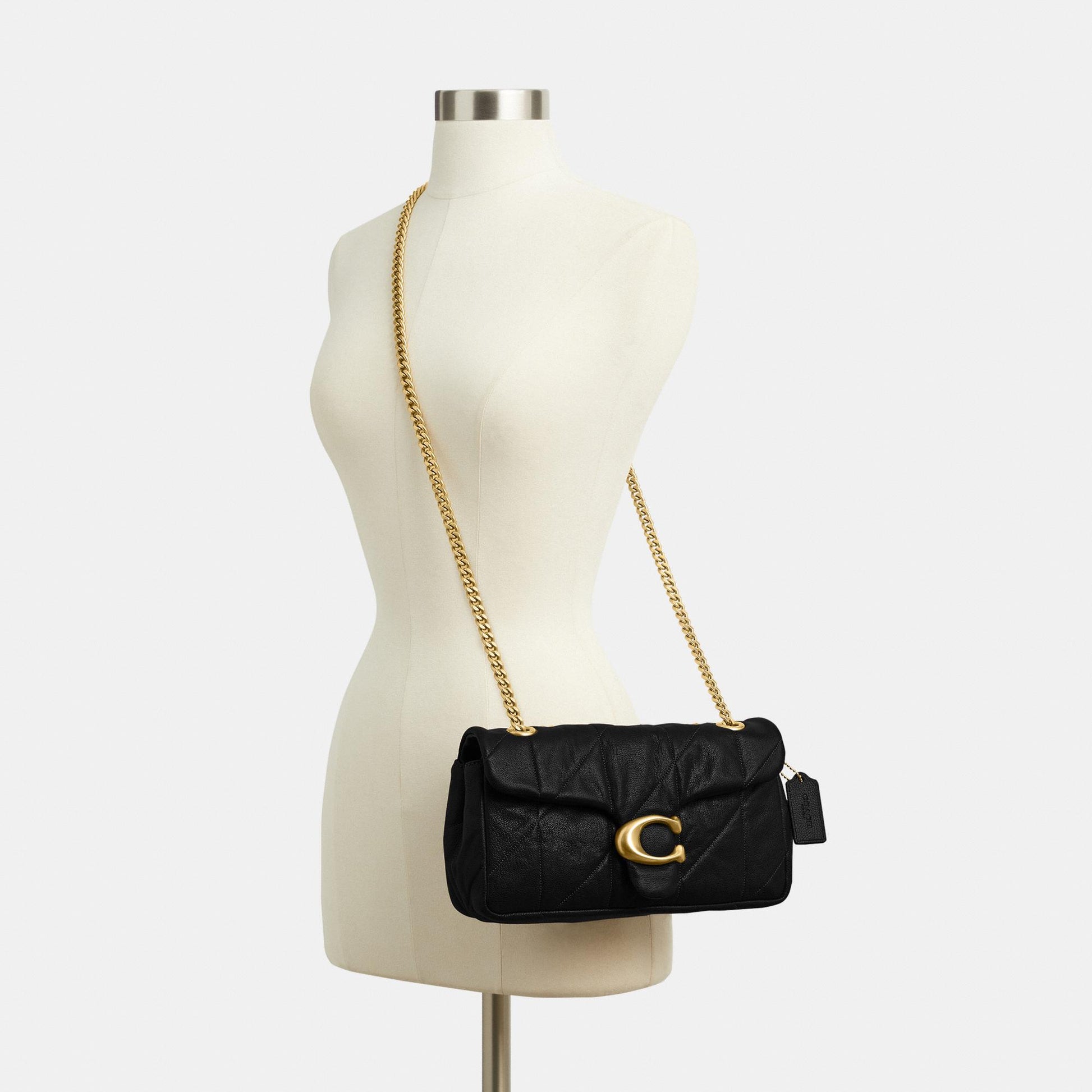 CCW83-Soft Quilted Tabby Shoulder Bag 26-B4/Black