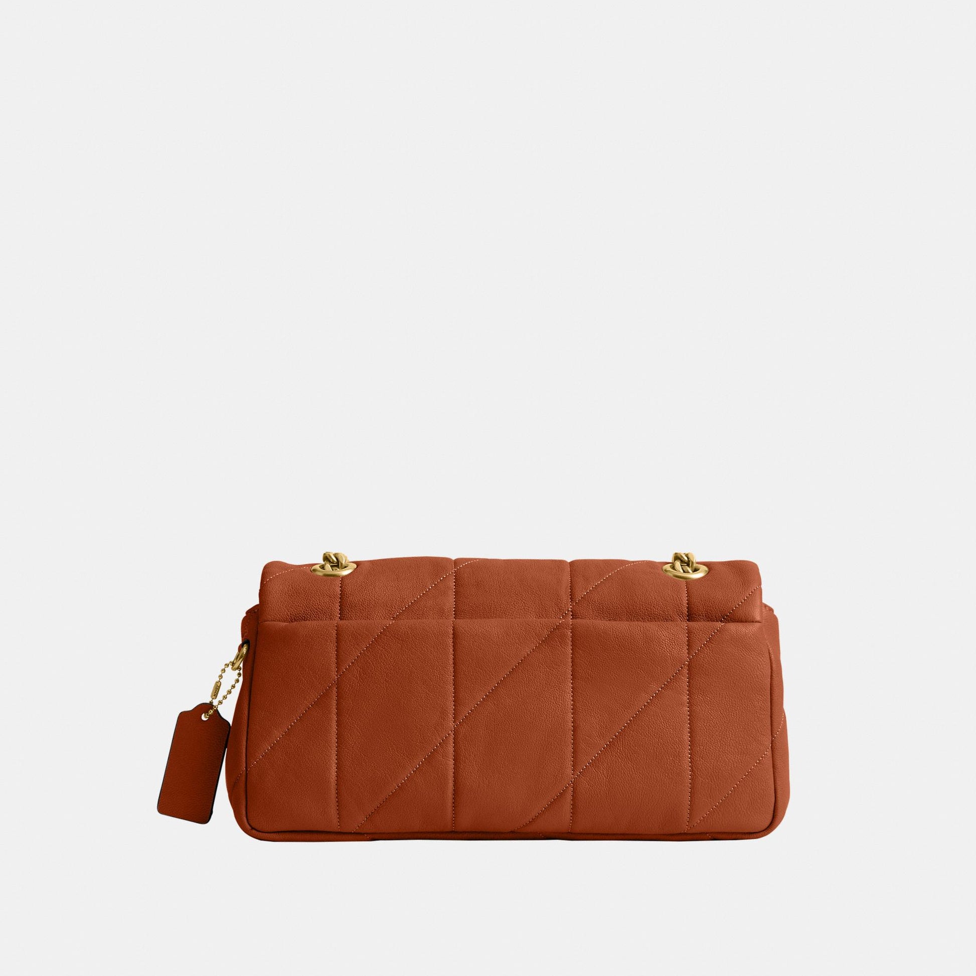 CCW83-Soft Quilted Tabby Shoulder Bag 26-B4/Amber Brown