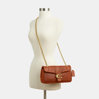 CCW83-Soft Quilted Tabby Shoulder Bag 26-B4/Amber Brown