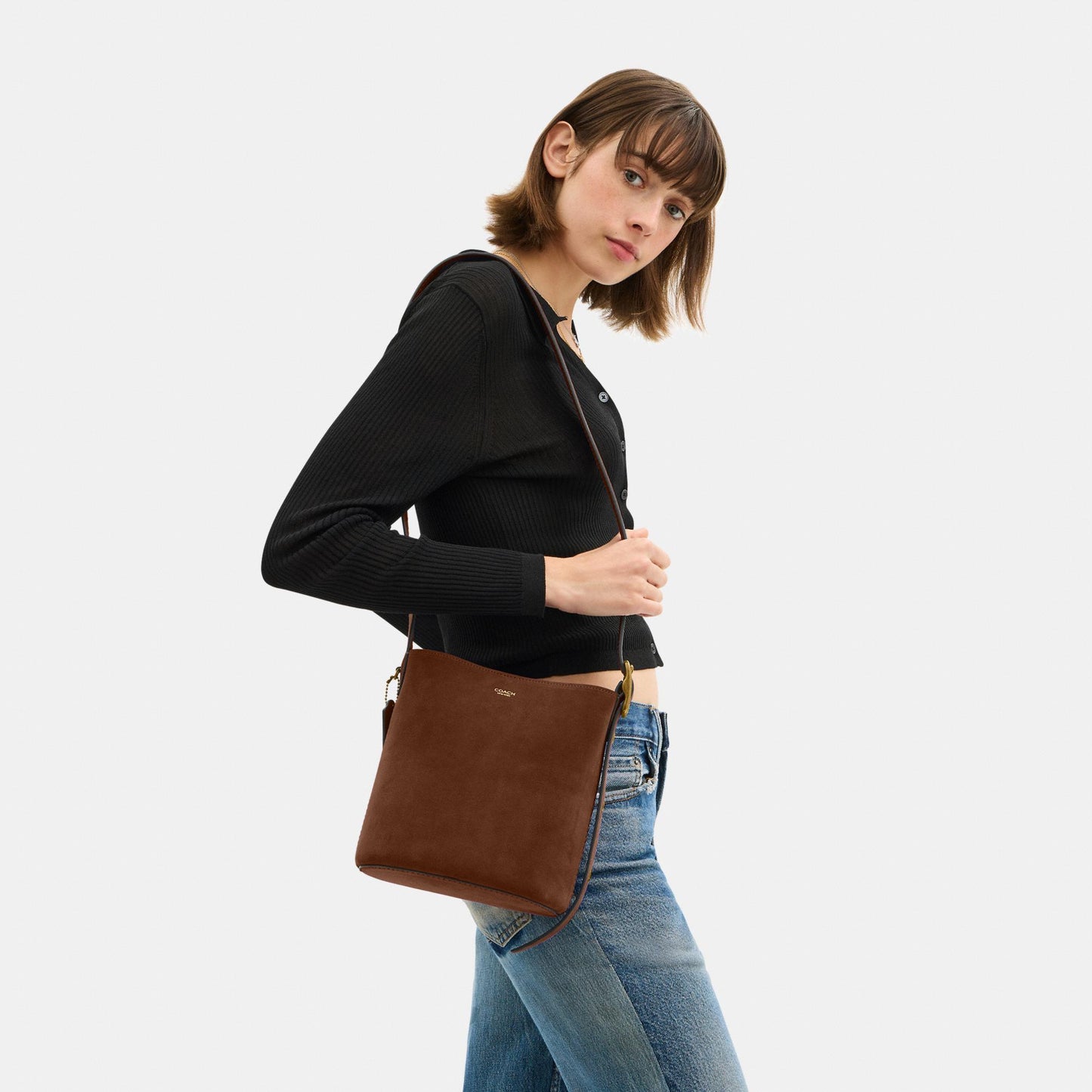 CCW84-Bleecker Bucket Bag 21-B4/Warm Brown