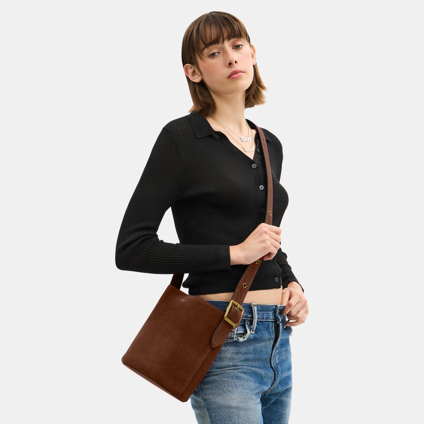 CCW84-Bleecker Bucket Bag 21-B4/Warm Brown