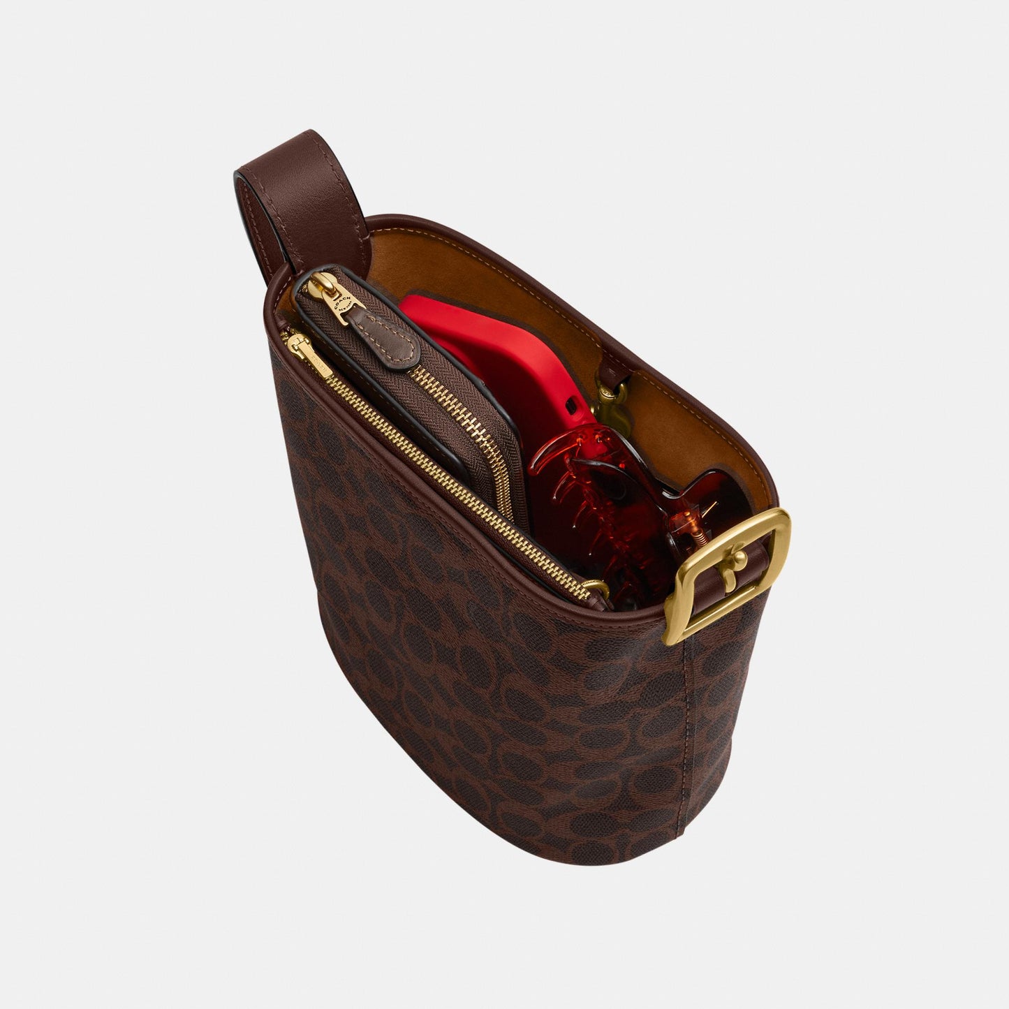 CCX06-Bleecker Bucket Bag 21 in Signature Canvas-B4/Maple Maple