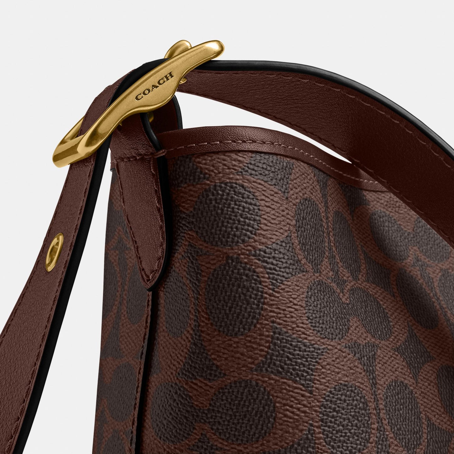 CCX06-Bleecker Bucket Bag 21 in Signature Canvas-B4/Maple Maple