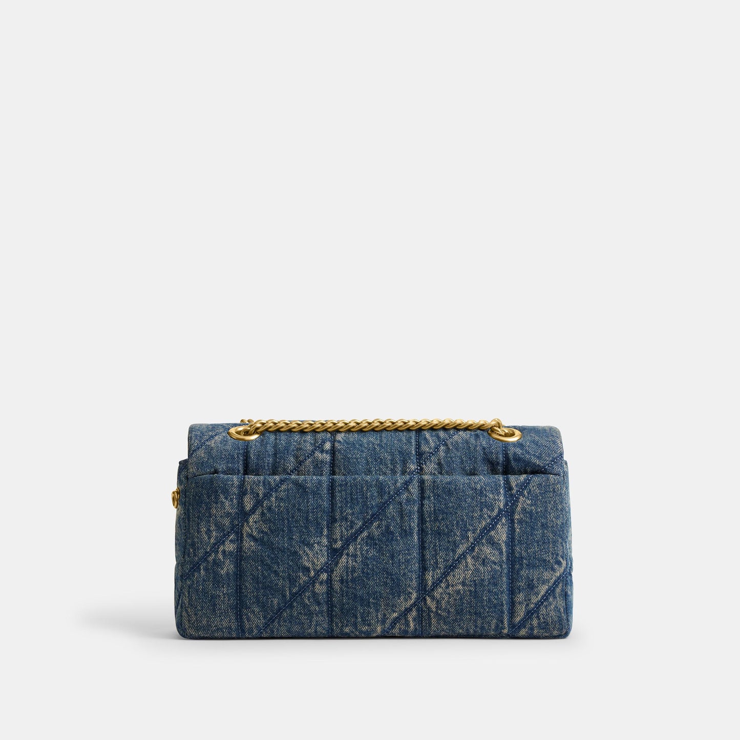 CCX38-Soft Quilted Loved Denim Tabby Shoulder Bag 26-B4/Dark Indigo