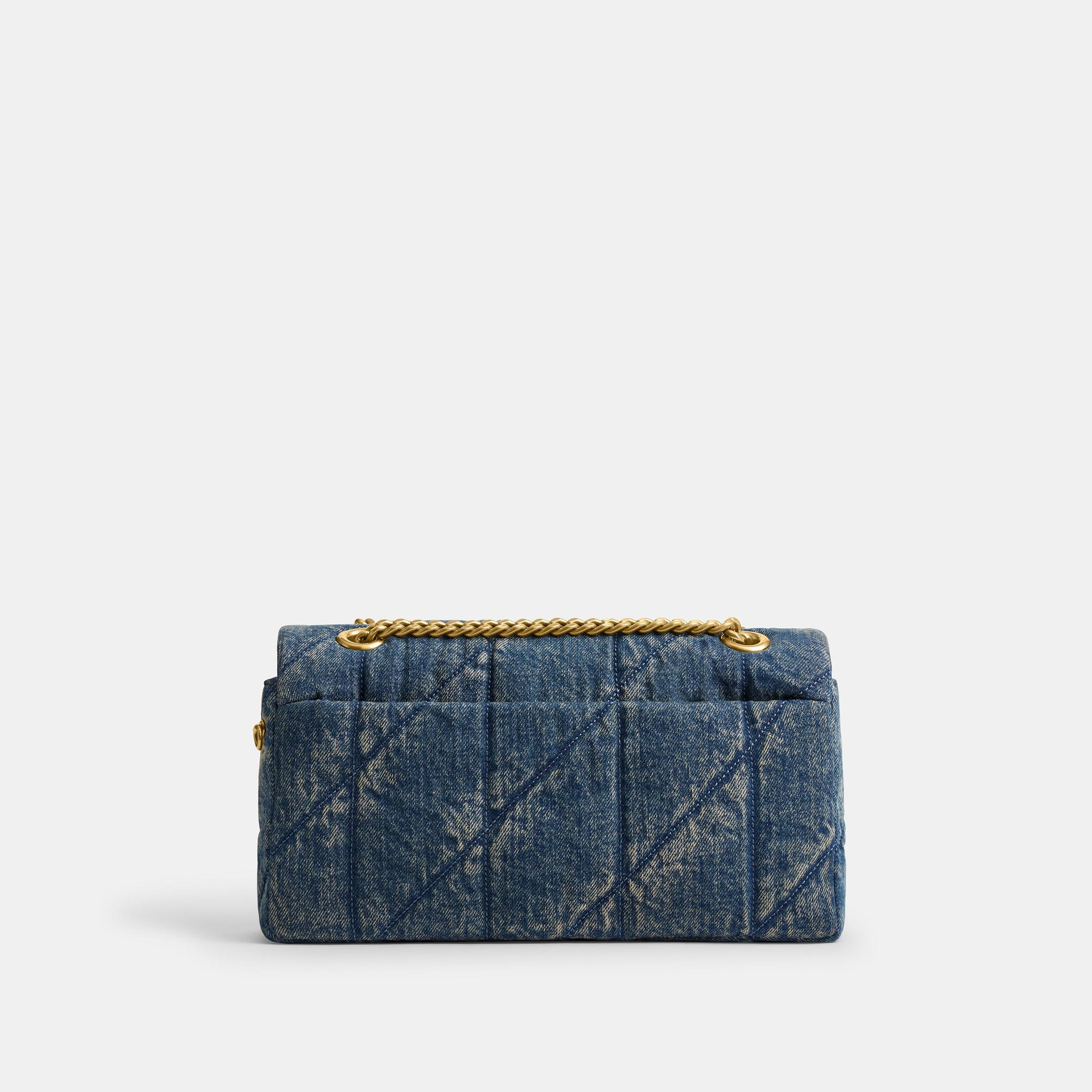 CCX38-Soft Quilted Loved Denim Tabby Shoulder Bag 26-B4/Dark Indigo