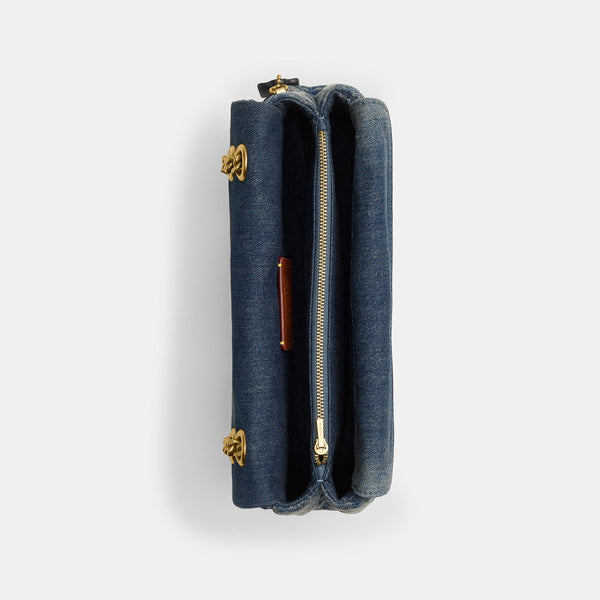 Soft Quilted Loved Denim Tabby Shoulder Bag 26