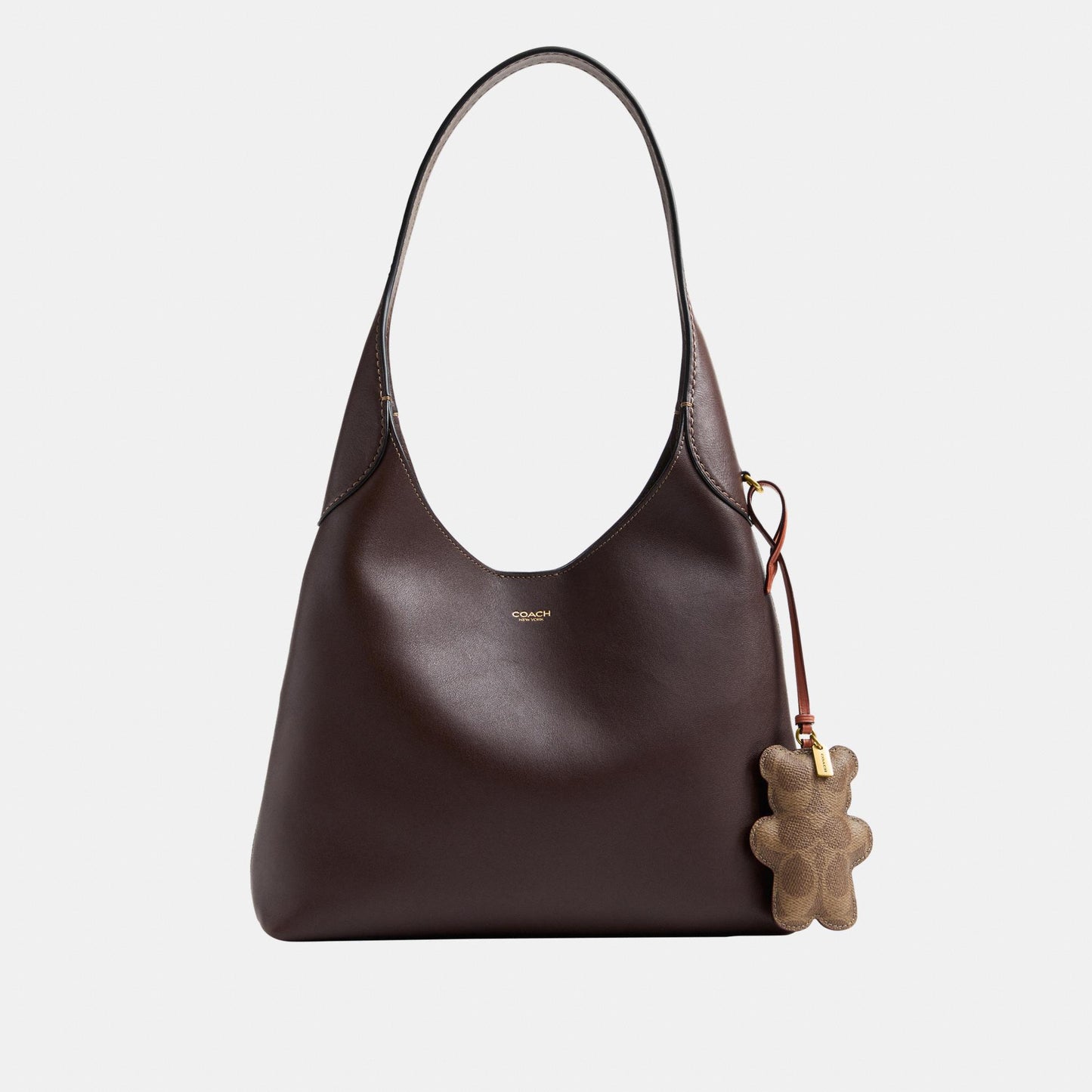 CCX44-Bear Puffy Bag Charm in Signature Canvas-B4/Tan Caramel