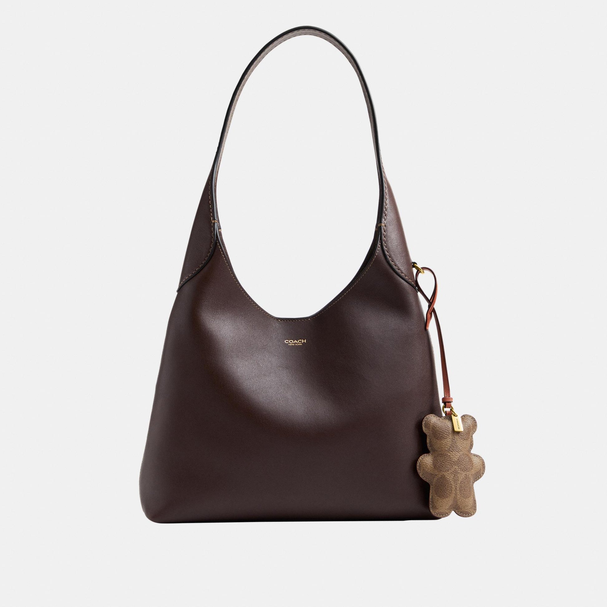 CCX44-Bear Puffy Bag Charm in Signature Canvas-B4/Tan Caramel