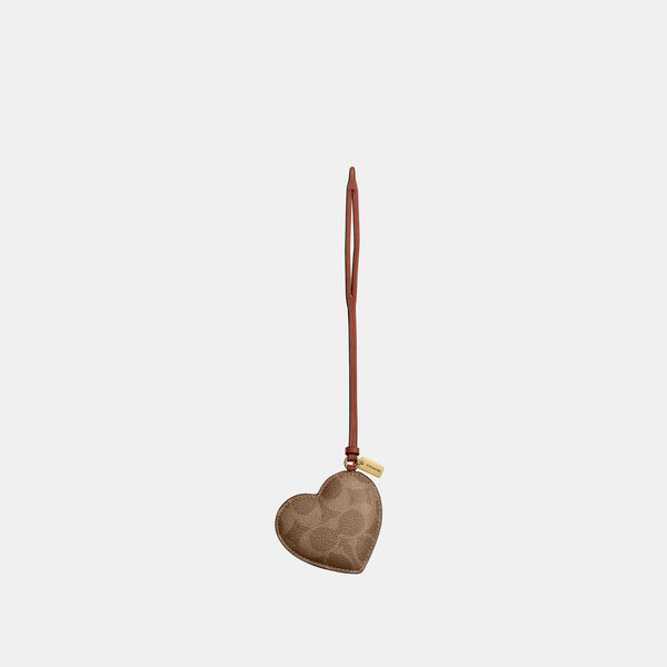 Heart Puffy Bag Charm in Signature Canvas