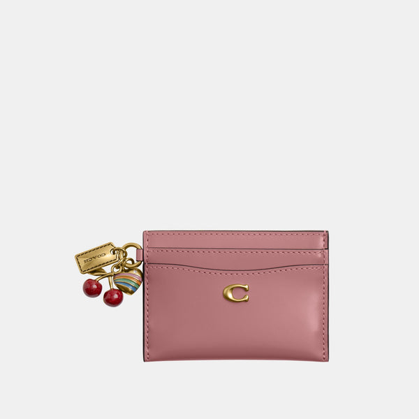 Spazzolato Leather Essential Card Case with Charm