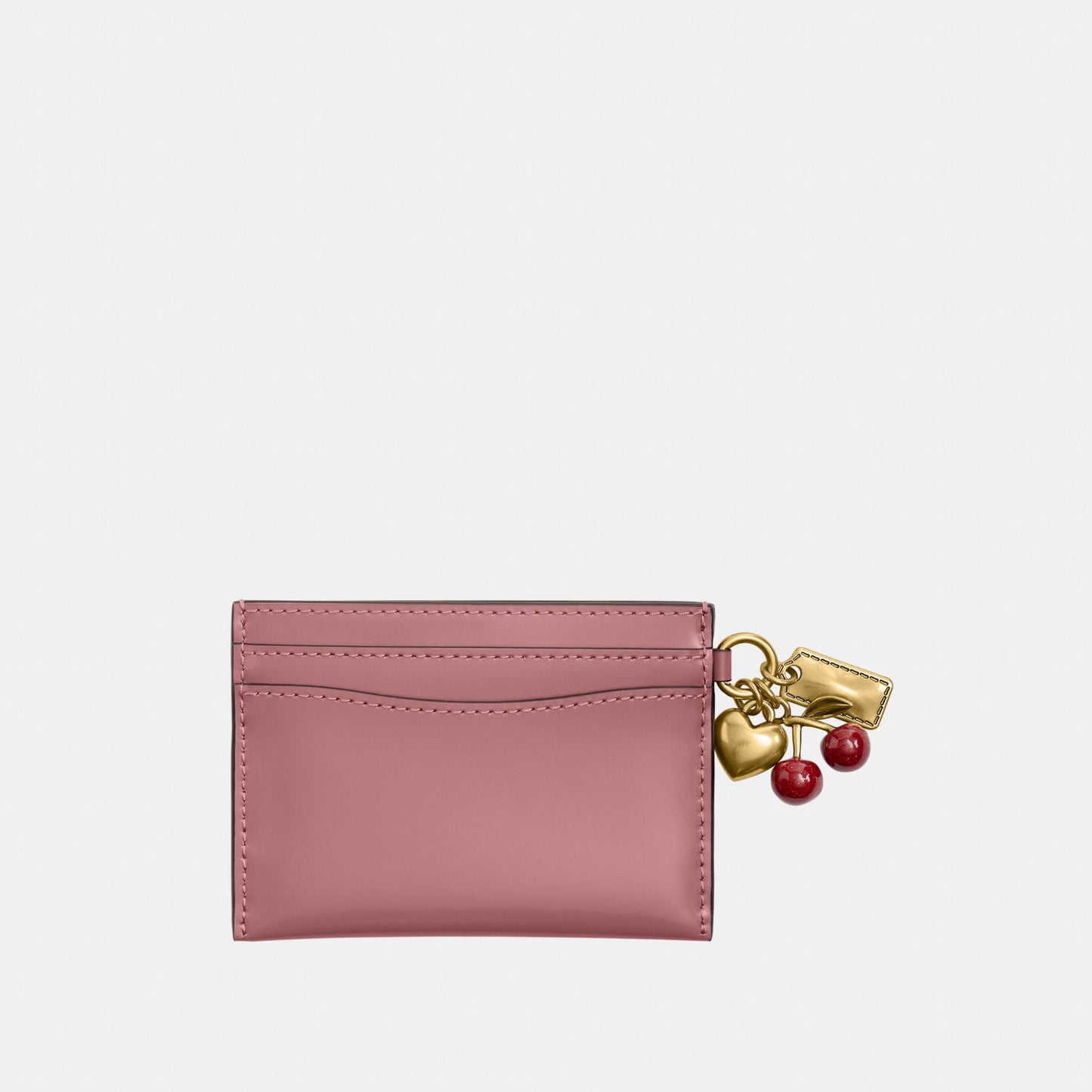 CCY14-Spazzolato Leather Essential Card Case with Charm-B4/Peony