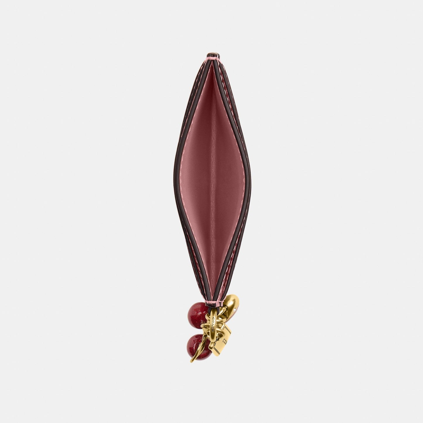 CCY14-Spazzolato Leather Essential Card Case with Charm-B4/Peony