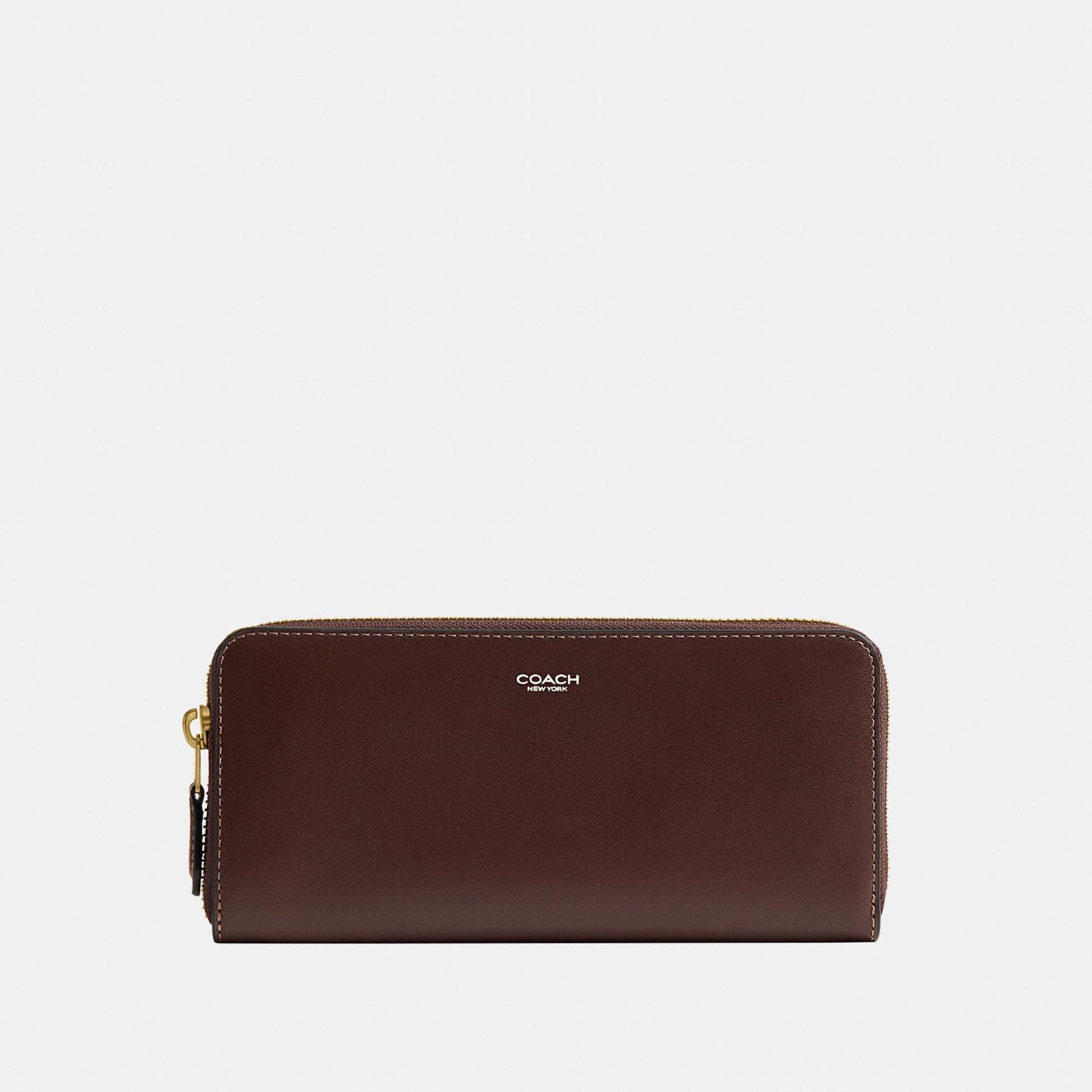 CCY19-Refined Calf Leather New York Slim Accordion Zip Wallet-B4/Maple