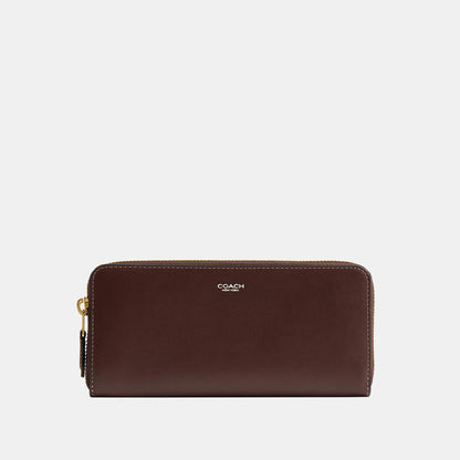 CCY19-Refined Calf Leather New York Slim Accordion Zip Wallet-B4/Maple
