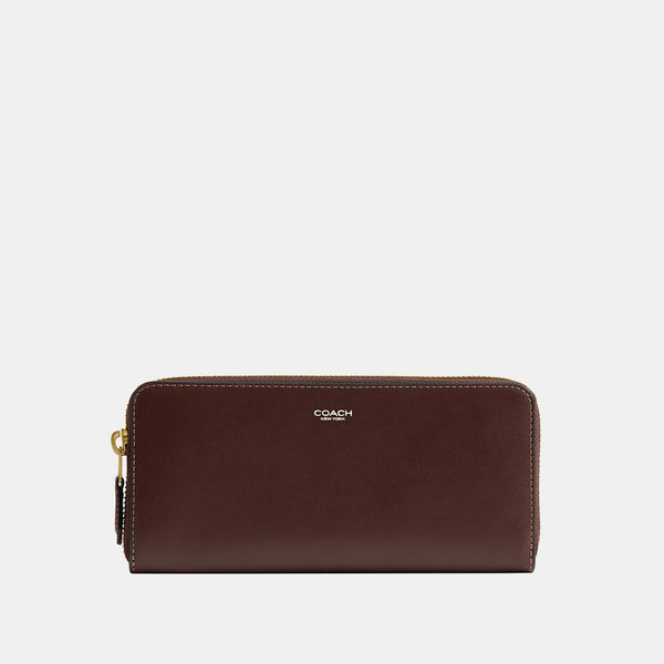 Refined Calf Leather New York Slim Accordion Zip Wallet