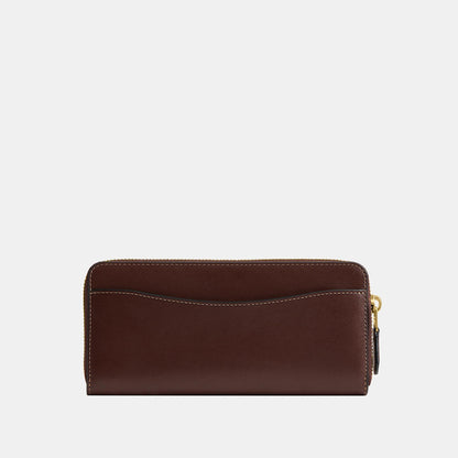 CCY19-Refined Calf Leather New York Slim Accordion Zip Wallet-B4/Maple