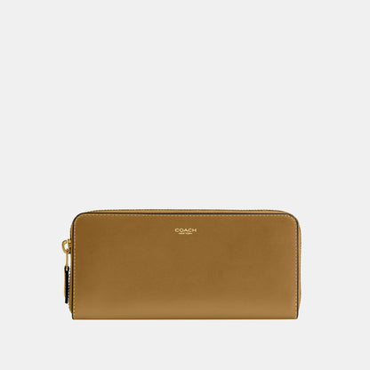 CCY19-Refined Calf Leather New York Slim Accordion Zip Wallet-B4/Muted Olive