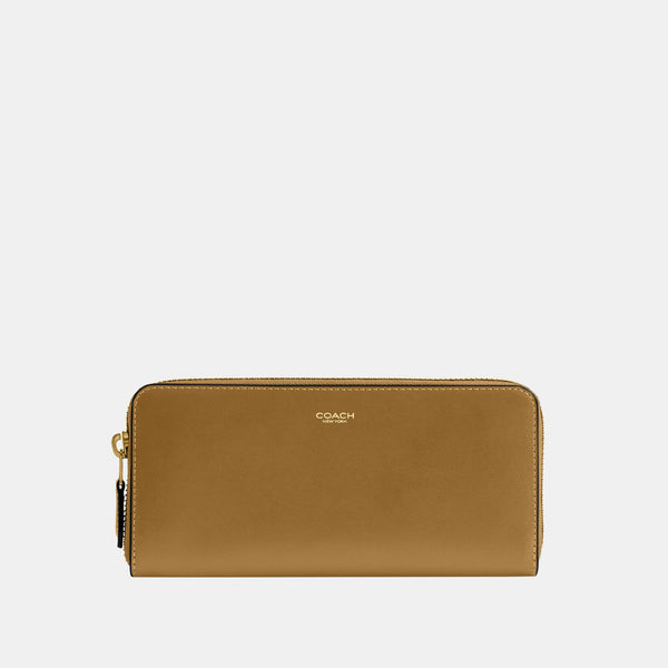 Refined Calf Leather New York Slim Accordion Zip Wallet