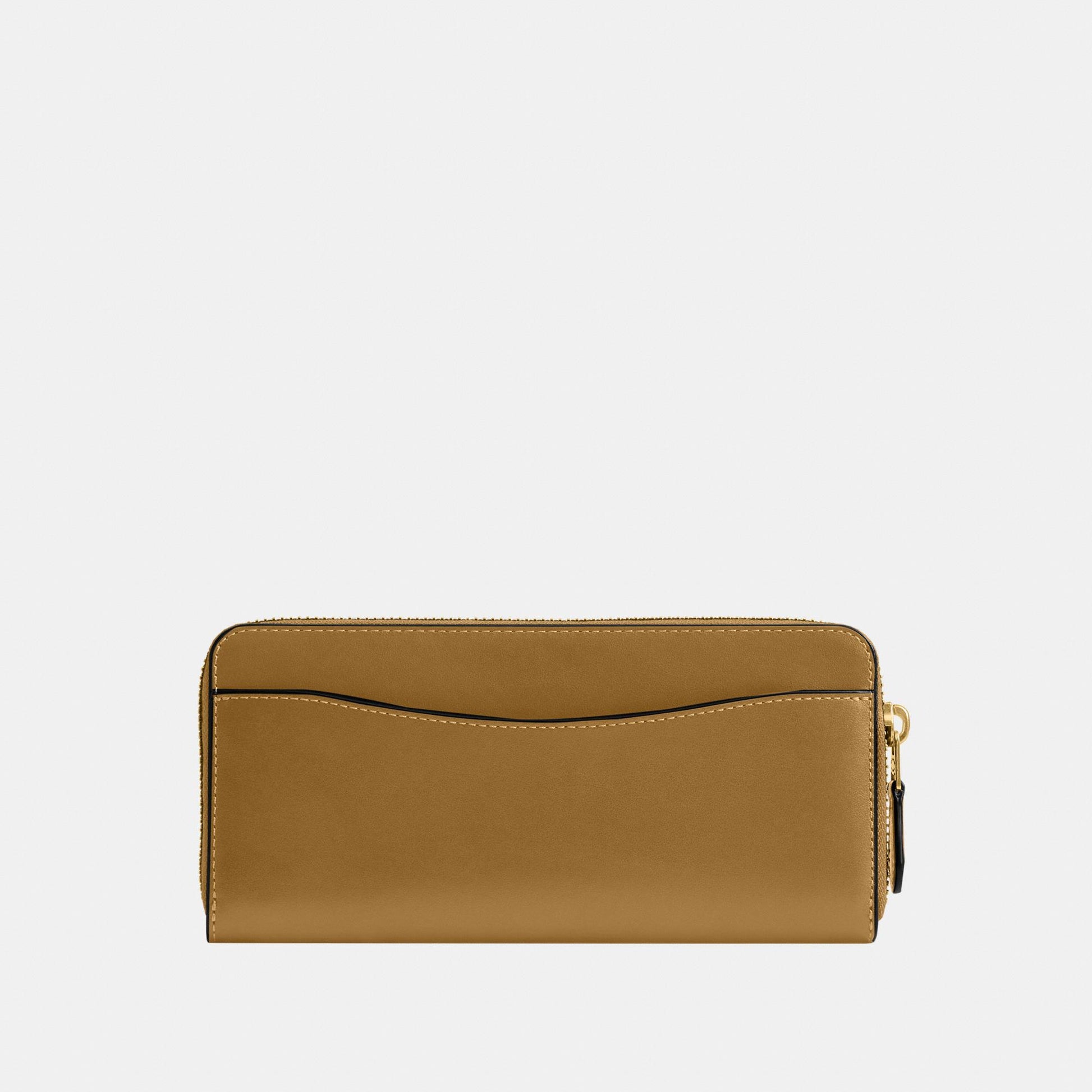 CCY19-Refined Calf Leather New York Slim Accordion Zip Wallet-B4/Muted Olive