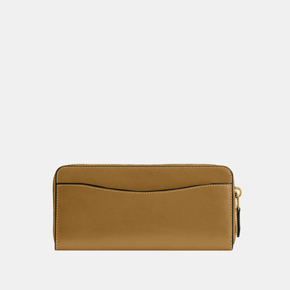 CCY19-Refined Calf Leather New York Slim Accordion Zip Wallet-B4/Muted Olive