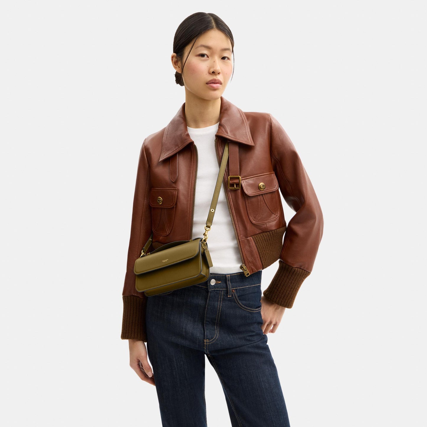 CCY30-Elora Top Handle Crossbody Bag-B4/Muted Olive