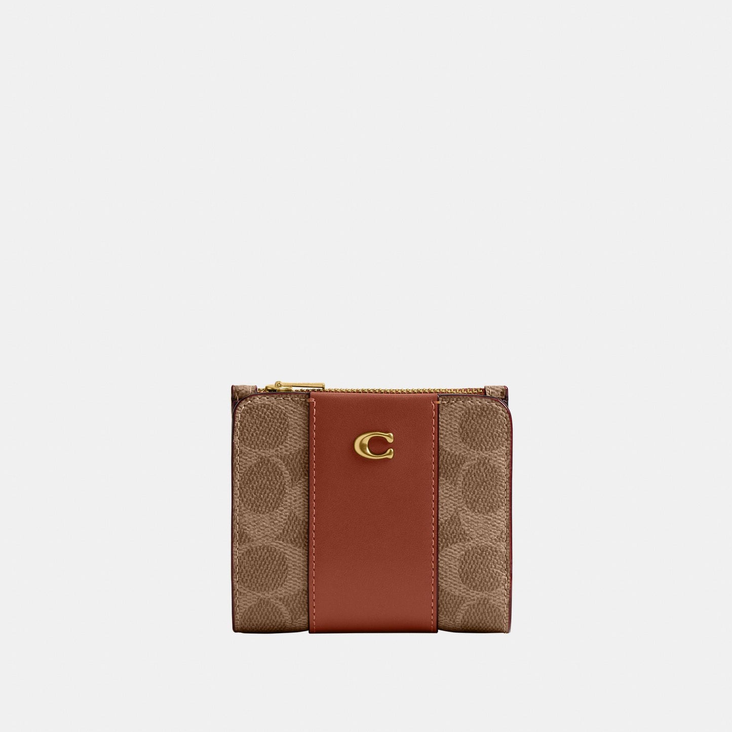CCY42-Coated Canvas Signature Essential Slim Billfold Wallet-B4/Tan Caramel