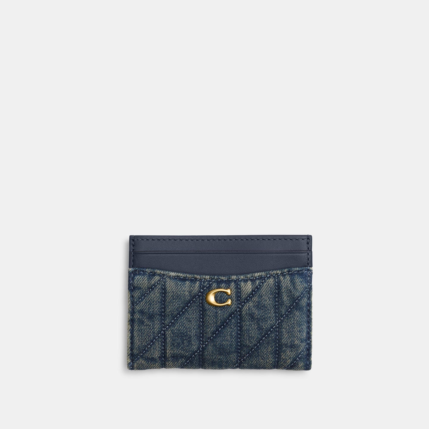CCZ06-Quilted Loved Denim Essential Card Case-B4/Dark Indigo