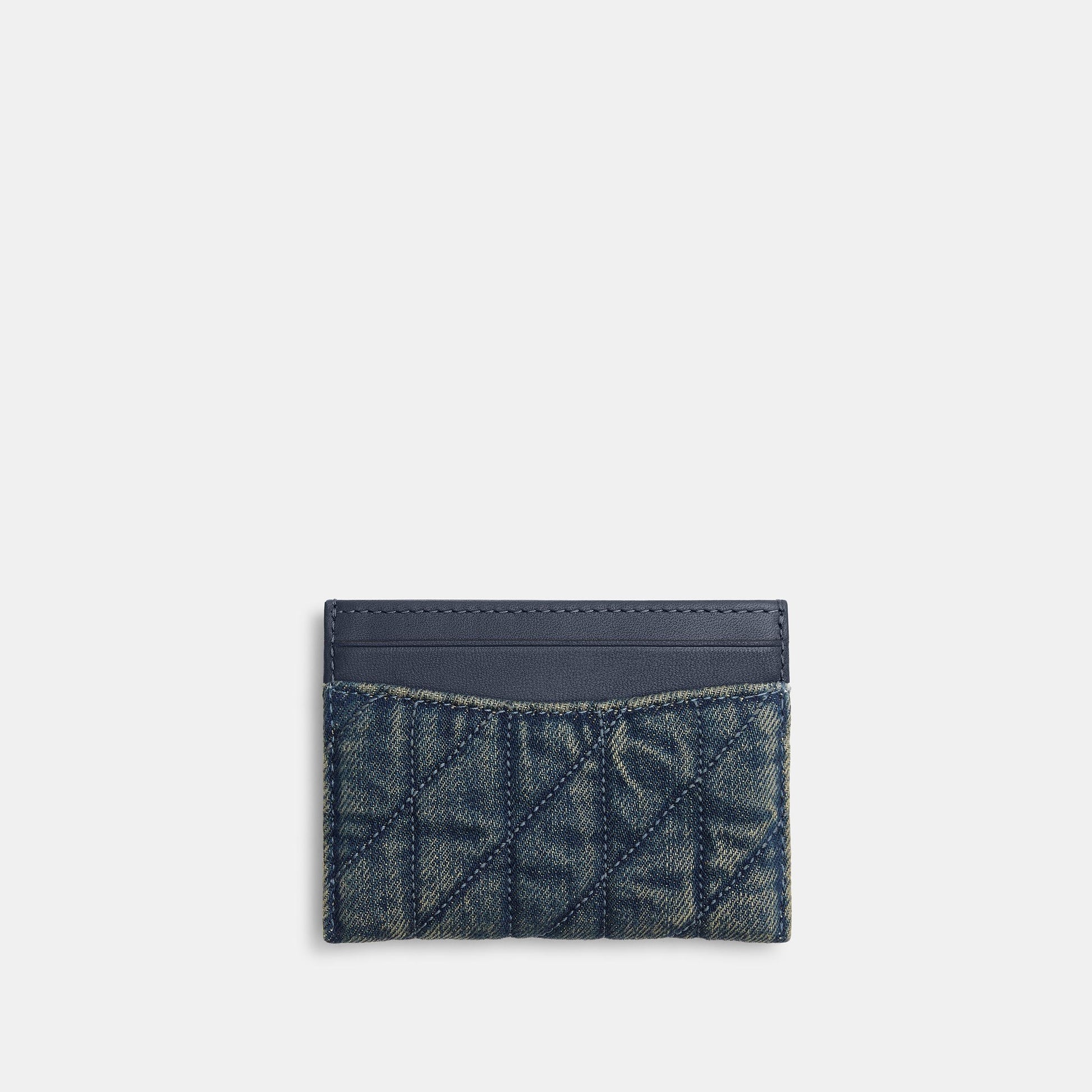 CCZ06-Quilted Loved Denim Essential Card Case-B4/Dark Indigo