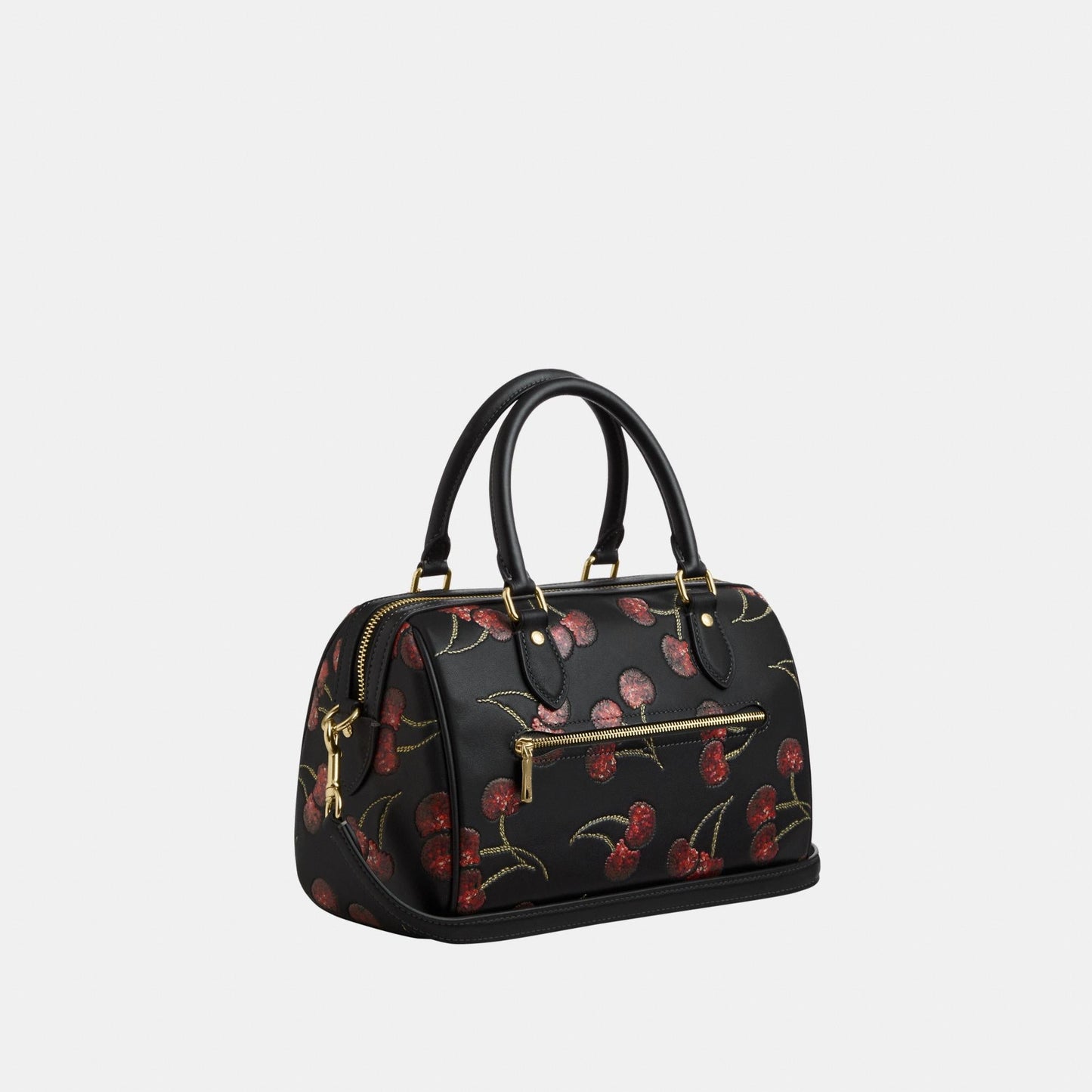 CCZ15-Rowan Satchel Bag with Cherry Print-Im/Black Multi
