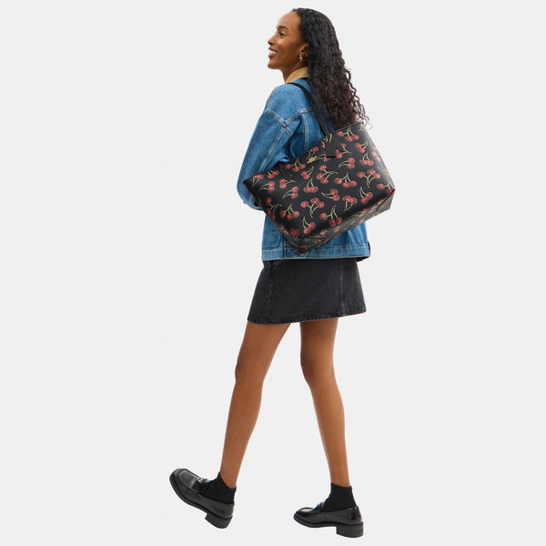 City Tote Bag with Cherry Print