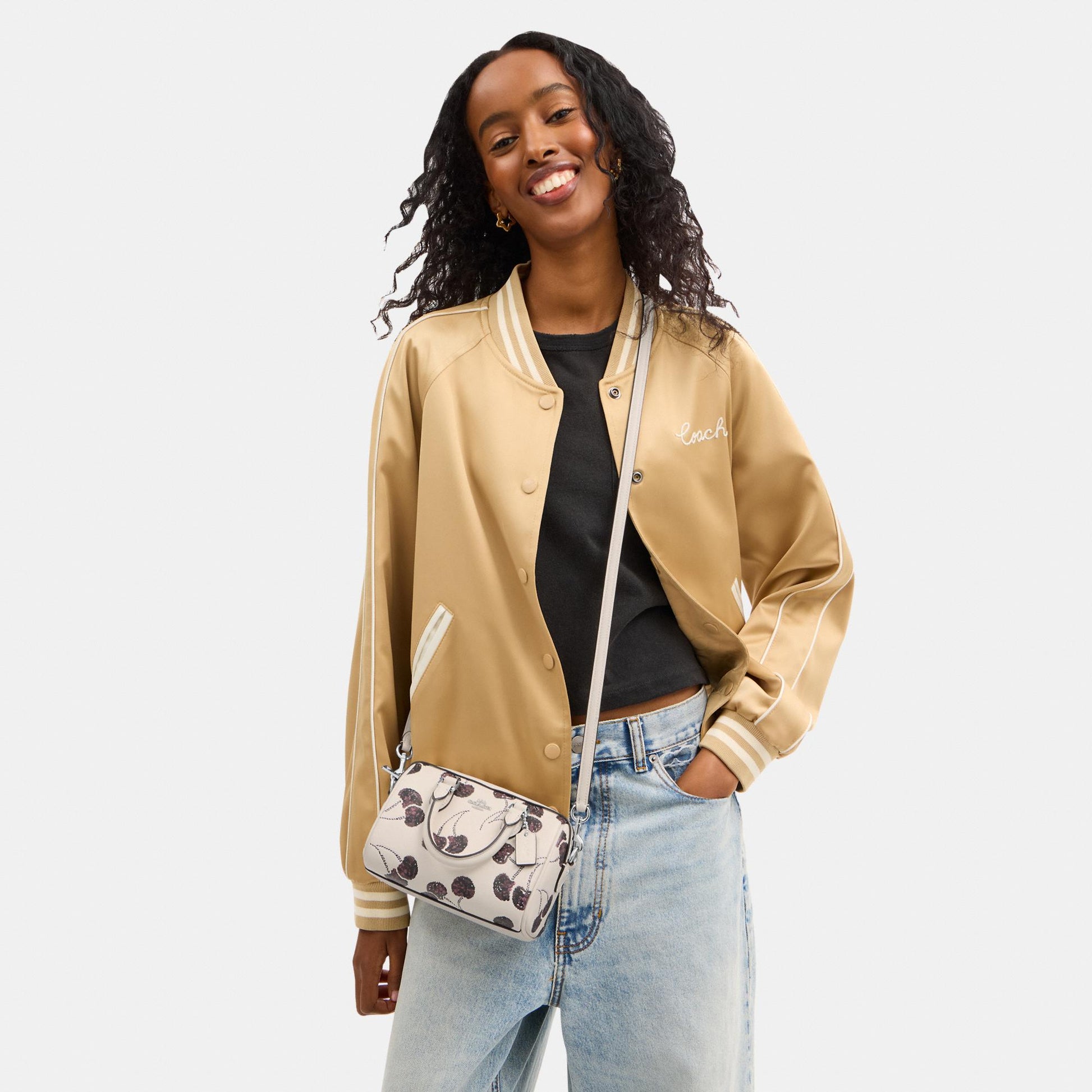 CCZ20-Mini Rowan Crossbody Bag with Cherry Print-Sv/Chalk Multi