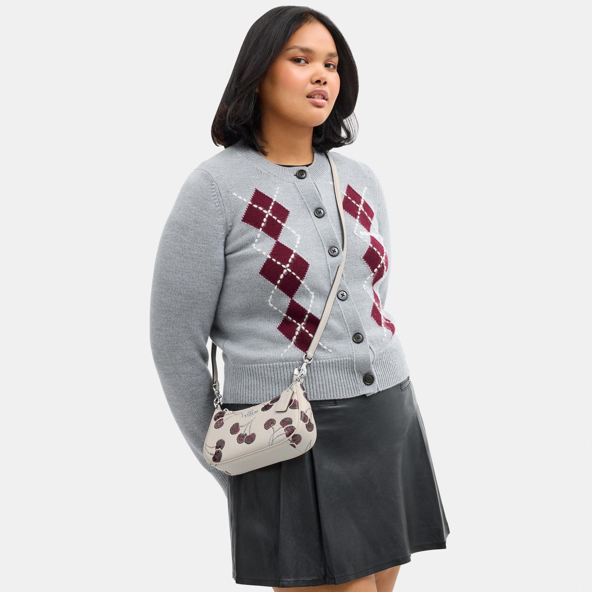 CCZ23-Teri Mini Crossbody Bag with Cherry Print-Sv/Chalk Multi