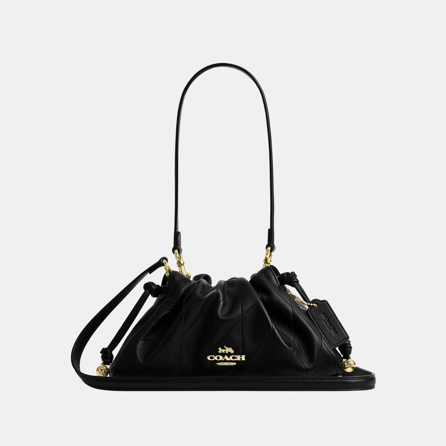 CCZ54-Faye Shoulder Bag with Quilting-Im/Black