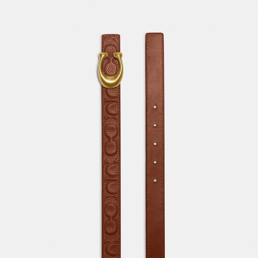 Sculpted Signature Buckle Cut-To-Size Reversible Belt, 25mm - COACH Saudi Arabia Official Site