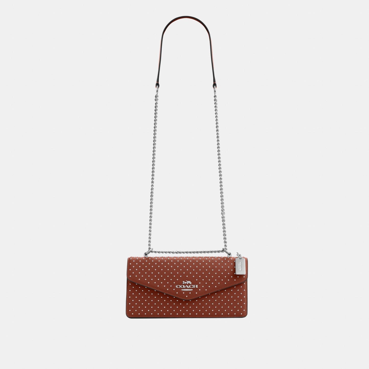 CDB07-Klare Envelope Crossbody Bag with Rivets-Sv/Pecan