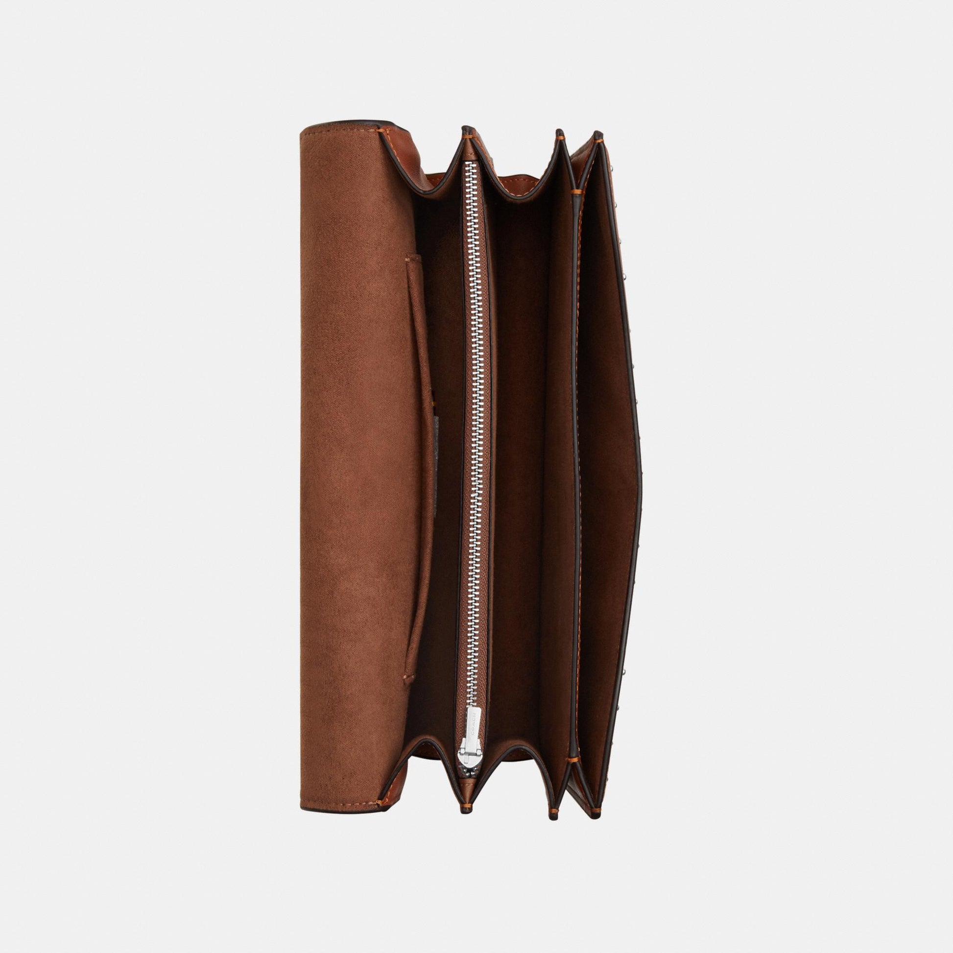 CDB07-Klare Envelope Crossbody Bag with Rivets-Sv/Pecan